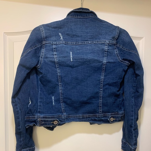 Distressed Cropped Denim Jacket - Picture 2 of 2